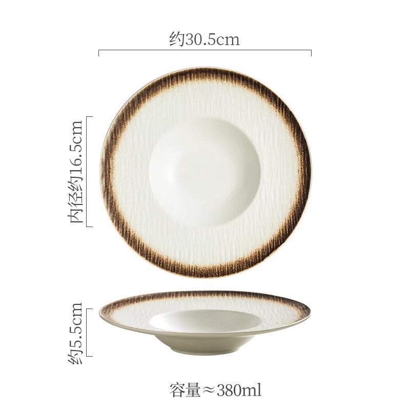 Винтажная керамическая глубокая тарелка Толстая суповая тарелка Тарелка для пасты Салатные тарелки Десертные тарелки Молекулярная кулинария Креативная посуда