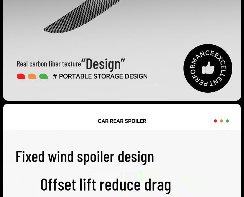 Carbon Fiber Rear Spoiler for Tesla Model Y/3 High-Performance P Version Body Kit