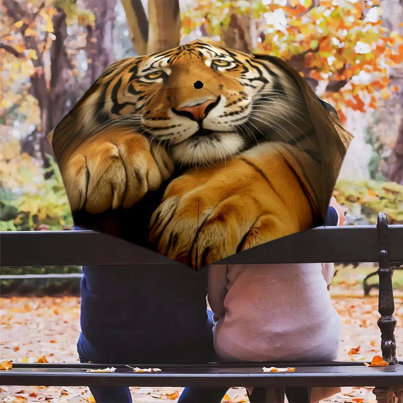 Дождевой зонт с узором «Золотой тигр»