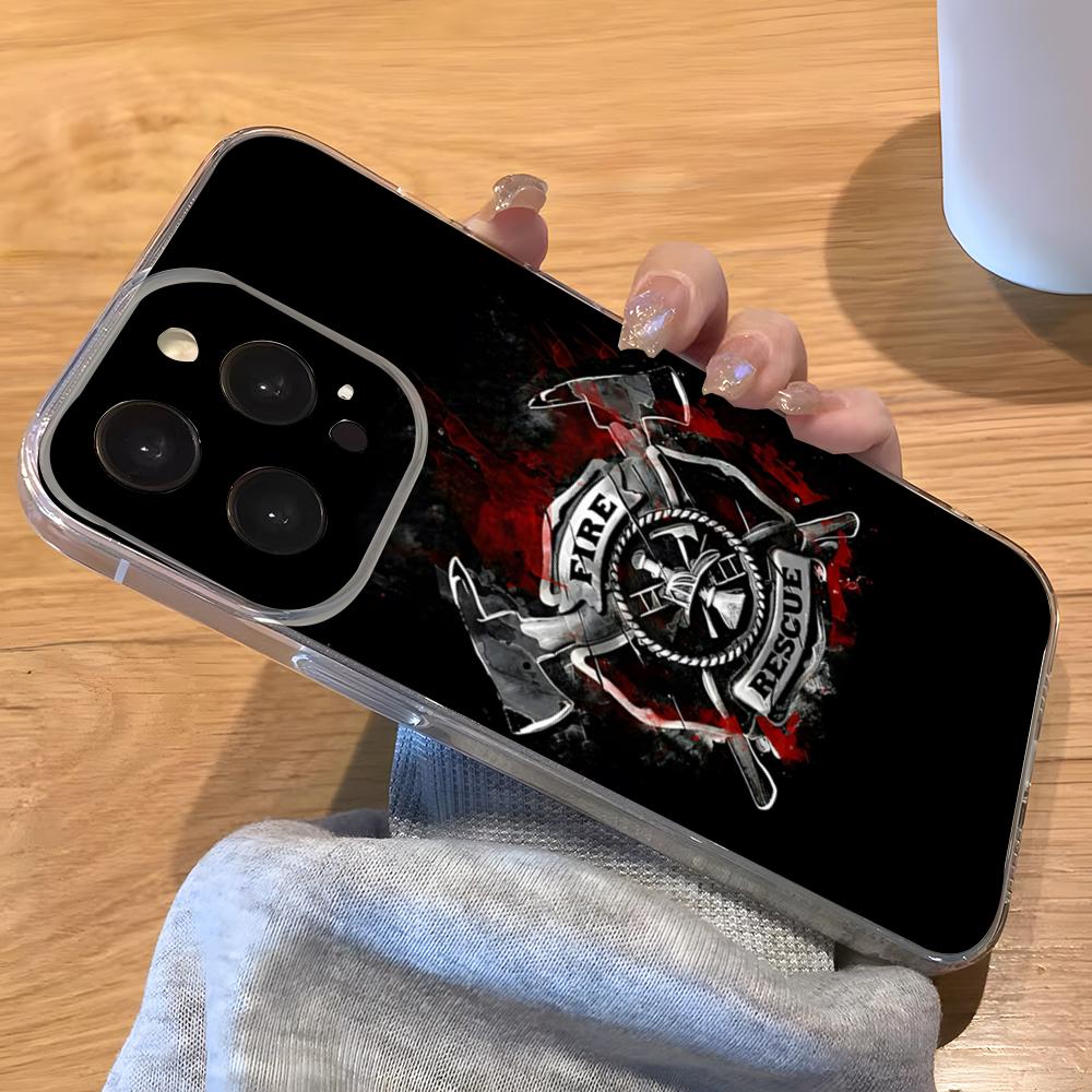 Чехол для телефона с логотипом пожарной службы для iPhone 17 Pro Max 16 15 14 Pro Max 13 11 Xs Xr 8 7Plus Прозрачная крышка