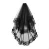 Bridal Tulle Veil Gothic Wedding Lace for Stage Performance Halloween Women