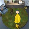 Coraline2 Round Area Rug,Carpet Rug for Living Room Bedroom Sofa Playroom Decor,Non-slip Floor Mat