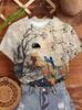 3D printed ancient costume pattern printed women's short sleeved T-shirt, high-quality women's top, suitable for daily wear