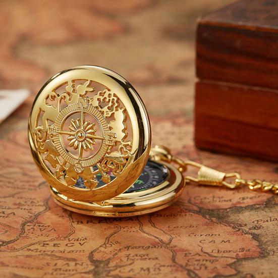 Pocket Watch Chic Portable Precise Print Compass Pocket Watch Hiking Pocket Watch Compass Outdoor Compass Camping Supplies