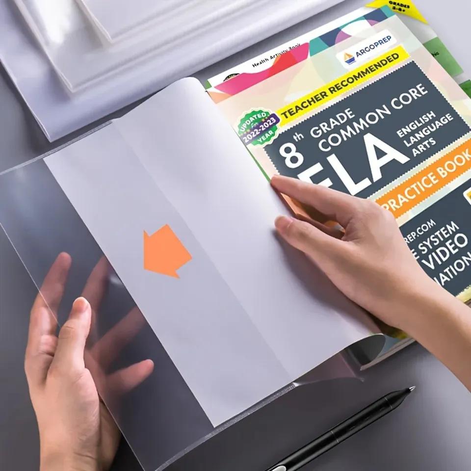 10шт A4/16K/22K прозрачный пластиковый чехол для книги самоклеящийся застежка водонепроницаемый и износостойкий защитный чехол для книг из ПВХ