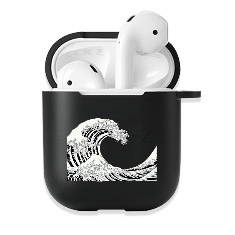 Мягкий черный силиконовый чехол для Apple Airpods Pro 3 2 1 The Great Wave of Kanagawa Bluetooth, беспроводные чехлы для наушников Airpod Cover