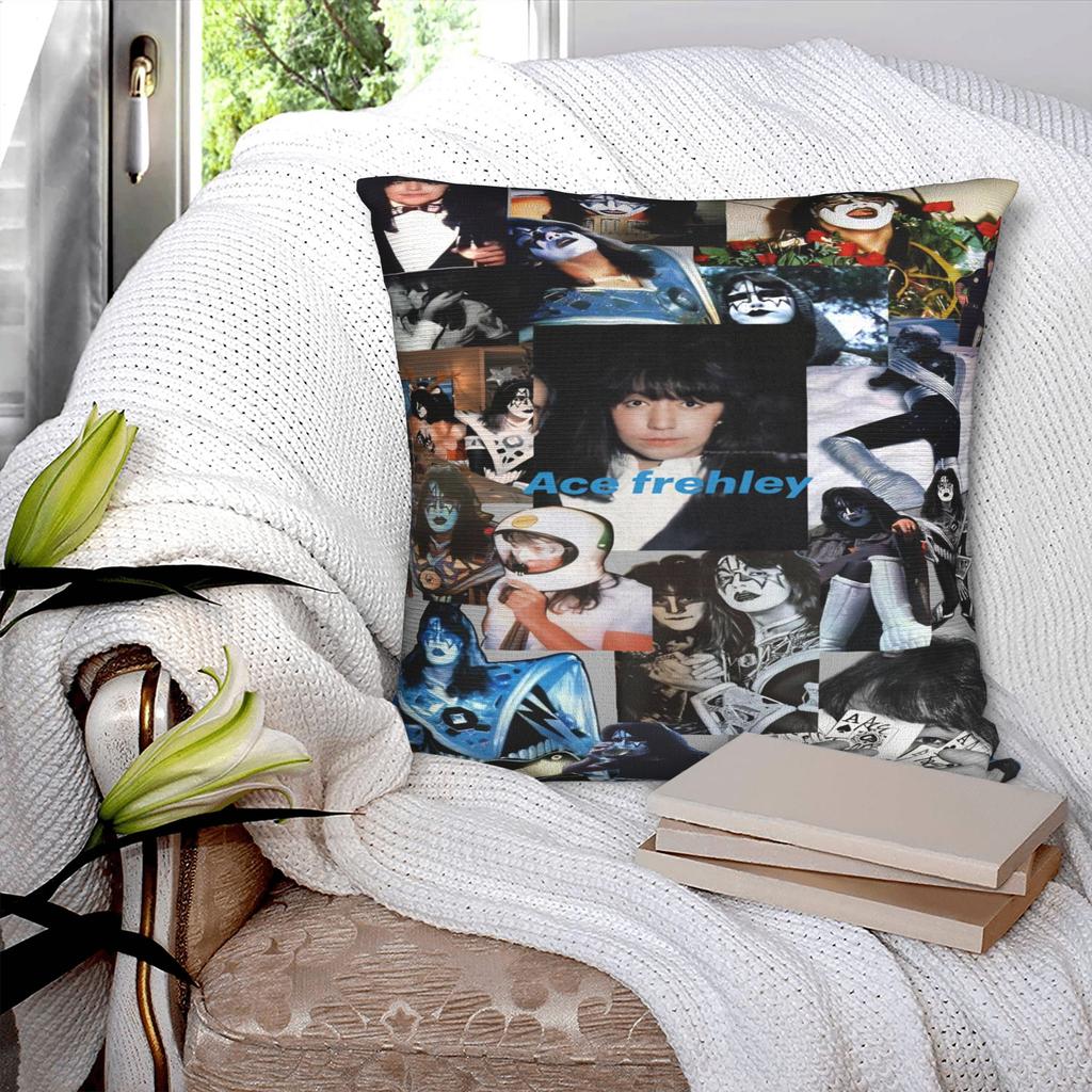 Home Decor Ace Frehley The Spaceman 1951-2025 Pillowcases Merch Kiss Band Pillow Cover Square Multiple Sizes