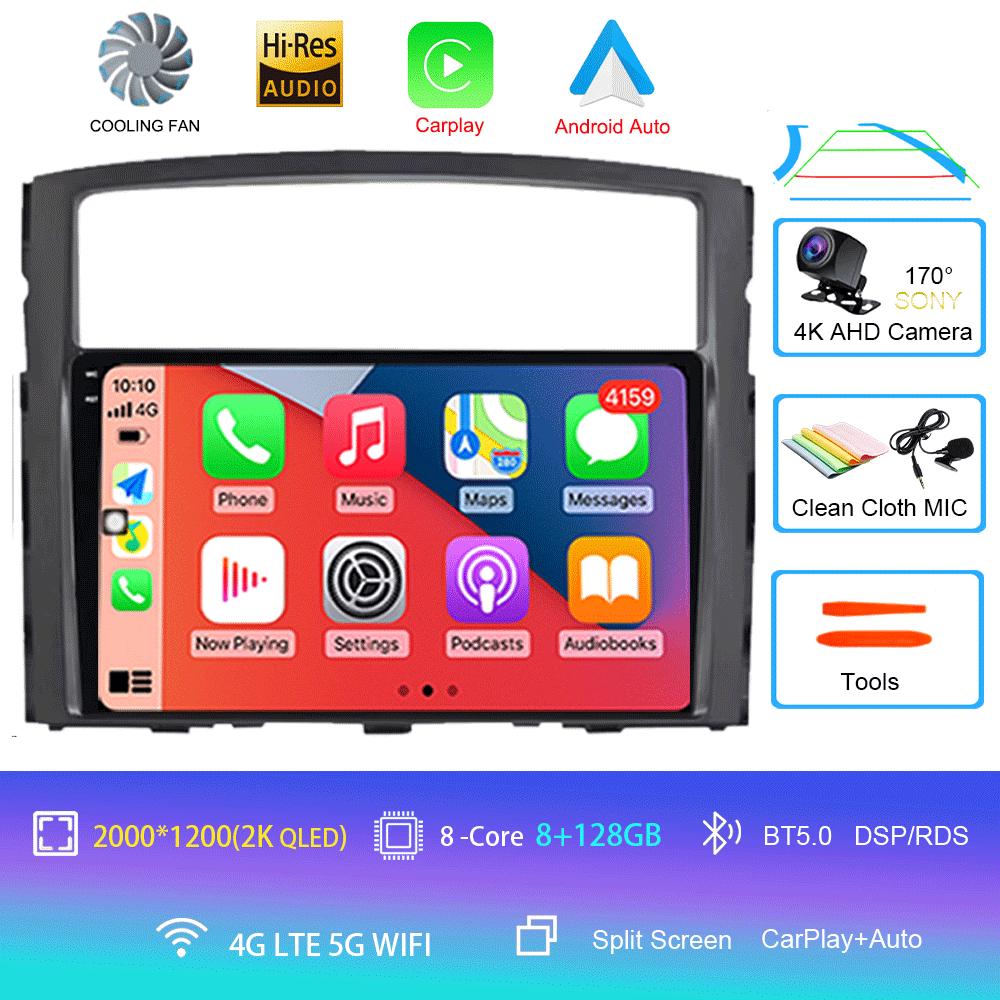 Для Mitsubishi Pajero 4 V80 V90 2006-2014 8-ядерный 5G автомобильный радиоприемник мультимедийный видеоплеер Android 14 2 din Carplay gsp QLED DSP