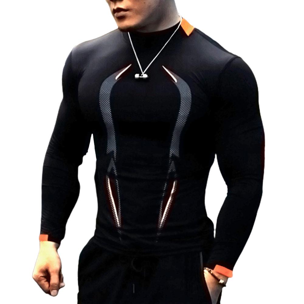 Мужская быстросохнущая спортивная фитнес-топ с длинным рукавом, легкая футболка, спортивная блузка