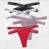 FINETOO 4PCS/Lot Sexy Cross Strap Cotton G-String Women's Panties FINETOO Letter High Waisted Fashion Thongs Panty Lingerie M-XL