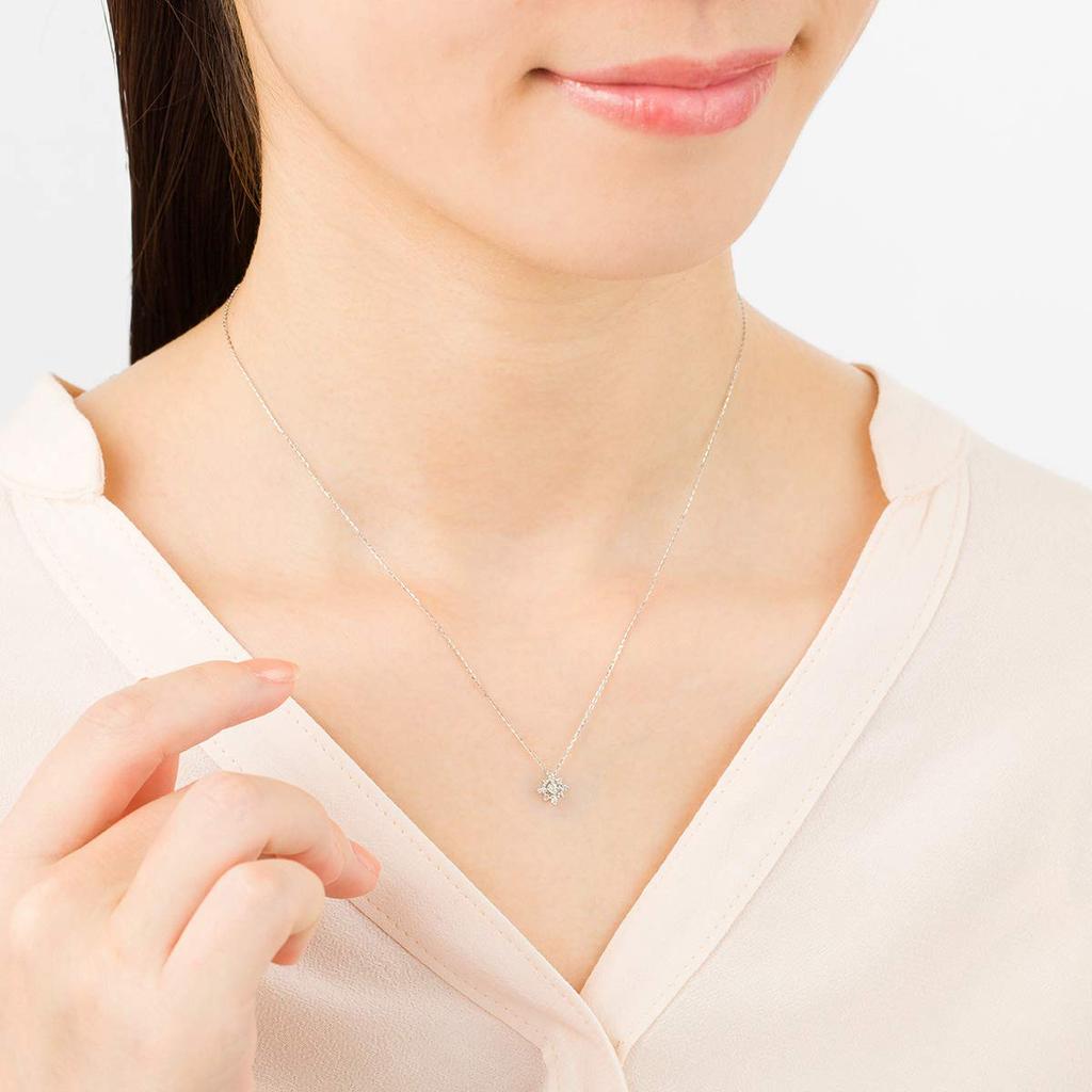 Diamond K18 White Gold Necklace 151921123202 Canal4℃ (WG)