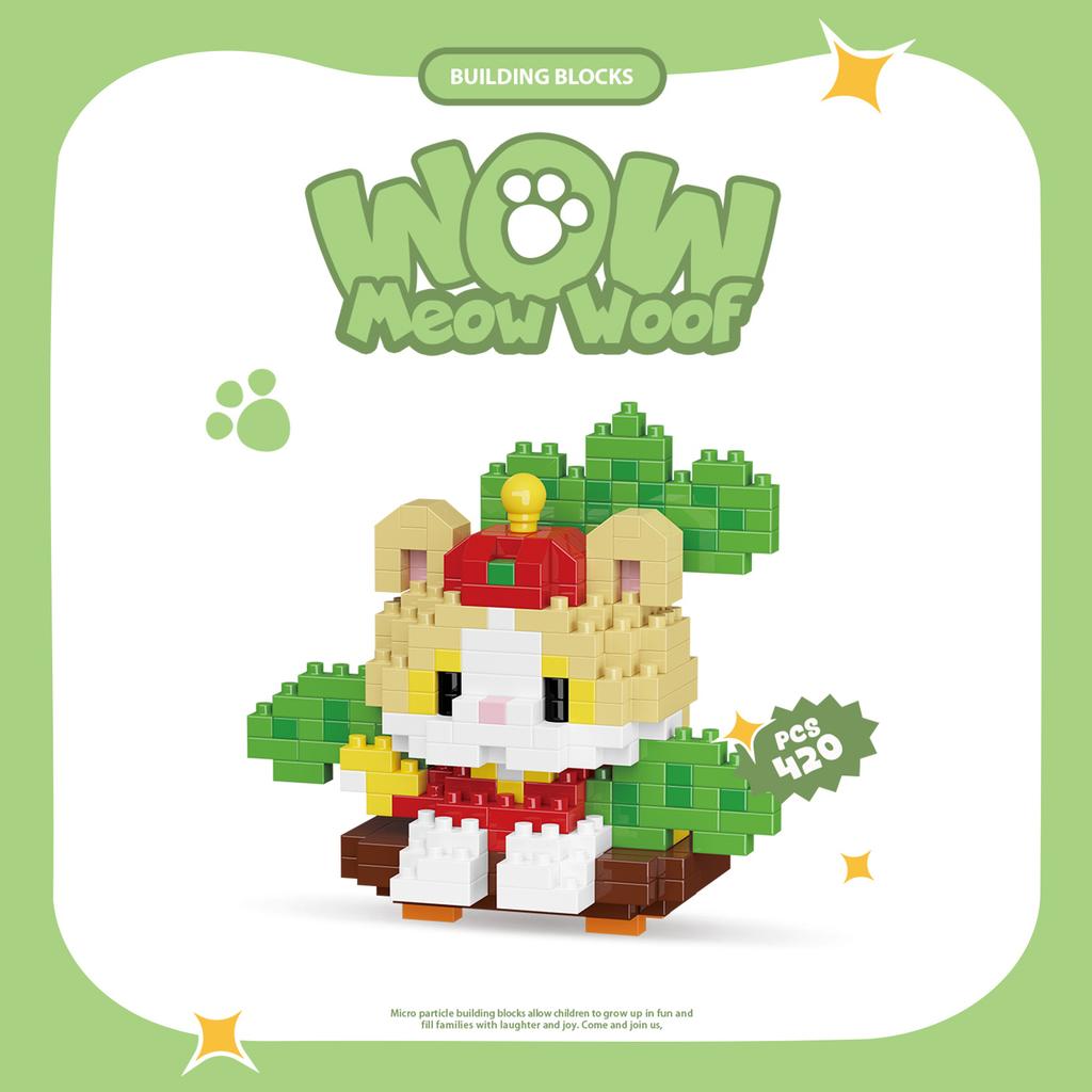 Mini Cartoon Cute Cat Dog Animals Models DIY Building Blocks Toys Micro Blocks Kit Christmas New Year Gifts Lucky Decor