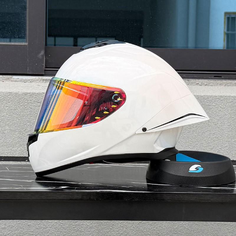 Full Face Motorcycle Helmet With Single Visor Large Rear Wing Bluetooth Slot All Season Use Men Women