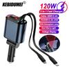 120W Car Retractable Charger,Starry Sky Roof Light,Super Fast Phone Charger Cigarette Lighter Adapter for iPhone Android