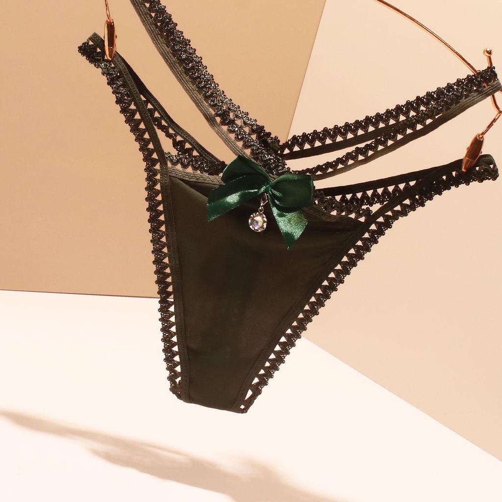 2025 Seamless Ice Silk Thong: Low Waist, Thin Strap, Bow Detail
