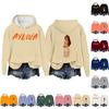 Women's Fashion Casual Long Sleeve Loose Printed Pullover Sports Long Sleeve Hooded Sweatshirt