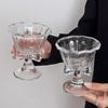 Modern Cartoon Bow Glass Water Cup with Stripes Perfect for Drink Lovers
