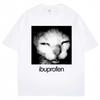Vintage Funny Ibuprofen Cat Meme Graphic T Shirt Men Women Humor Fashion T Shirts Oversized Cotton Casual Streetwear T-shirts