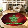 Round Rug Custom NameMorocco Football Pattern Non Slip Carpet Home Floor Decor