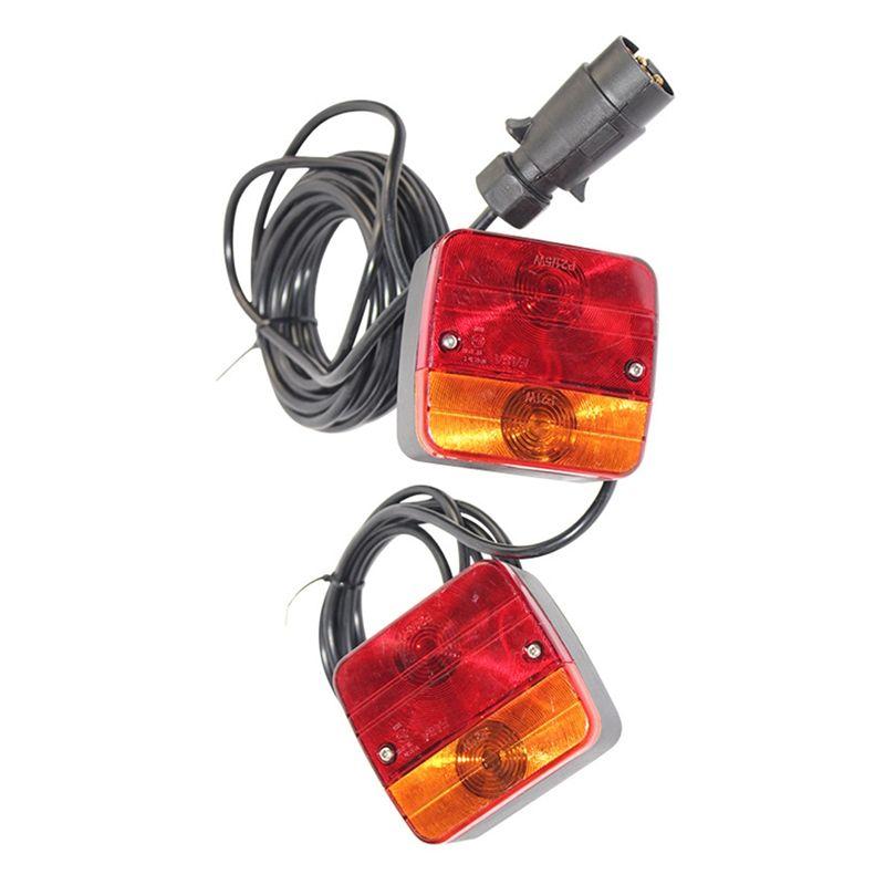 Reliable-1 Set 12V 7 Pin 10M Universal Rear Towing For Trailer LED Brake Stop Tail Light Reflector Lamp For Trailer