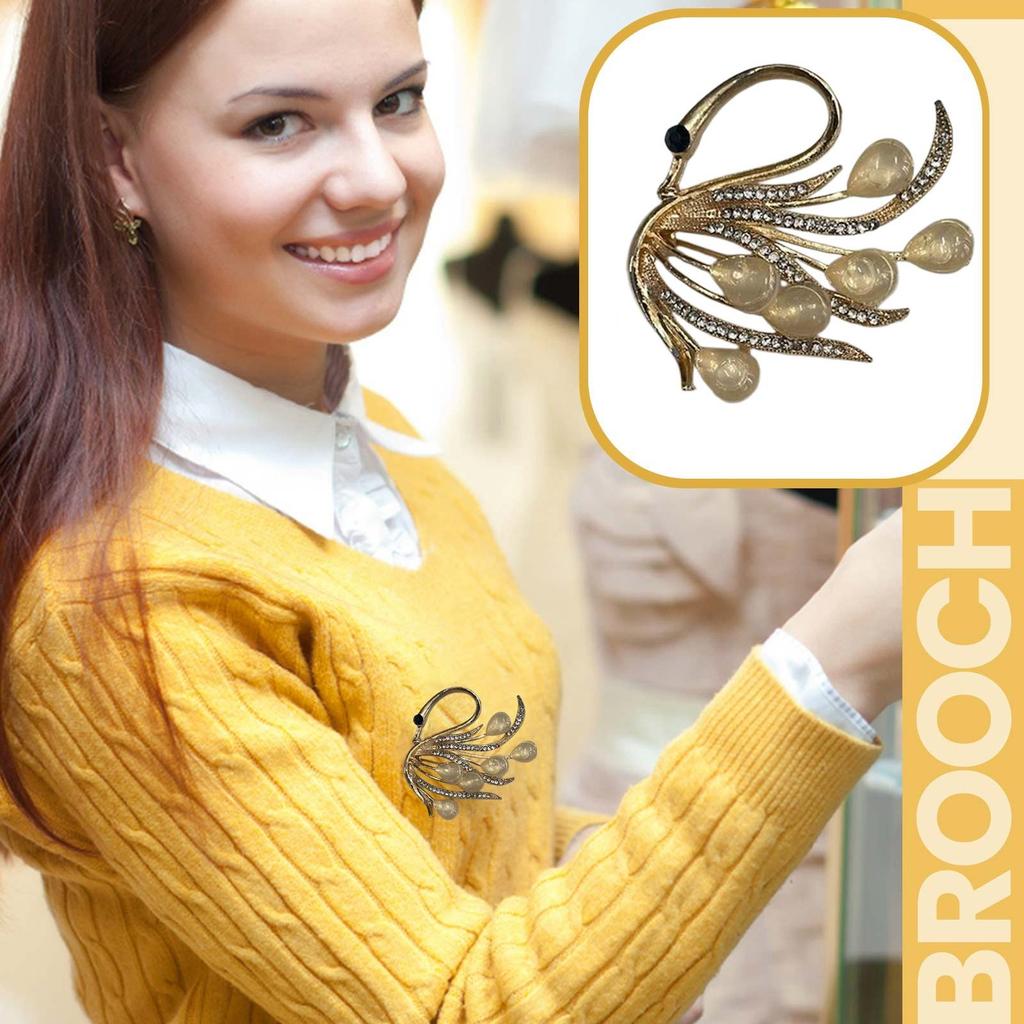 Ladies' Exquisite Brooch, Swan Brooch, Animal Brooch