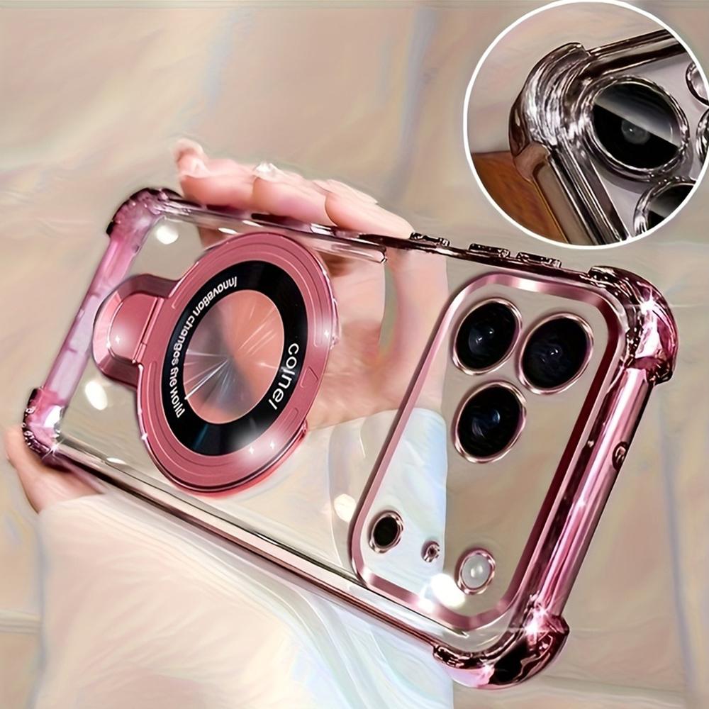 Роскошный чехол с покрытием для iPhone 17 Pro Max 16 Plus 15 14 13 12 11 17 Air с магнитным держателем-кольцом, подставкой, стойкой, держателем