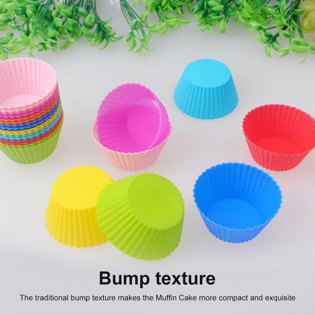10 многоразовых силиконовых круглых формочек для кексов, маффинов и шоколадных кексов.
