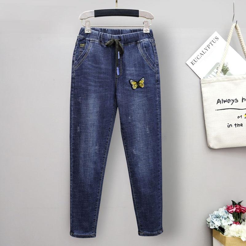 Plus Size Stretch Jeans Pants Pants Women's Elastic High Waist Harlan Turnip Pants Hidden Meat Pants Jeans with Carrots Comfort Waist Pants