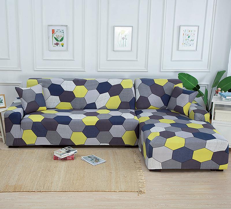 Чехлы для угловых диванов с геометрическим рисунком для гостиной, эластичные чехлы из спандекса, чехол для дивана, эластичное полотенце для дивана, L-образная форма, нужно купить, 2 шт.