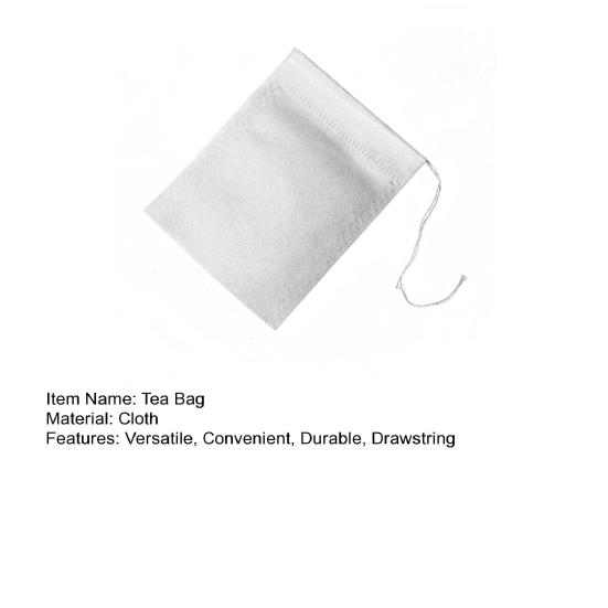 100 шт., одноразовые чайные пакетики с тонкой сеткой и застежкой на шнурке, чайный фильтр-мешок для листового чая и кофе