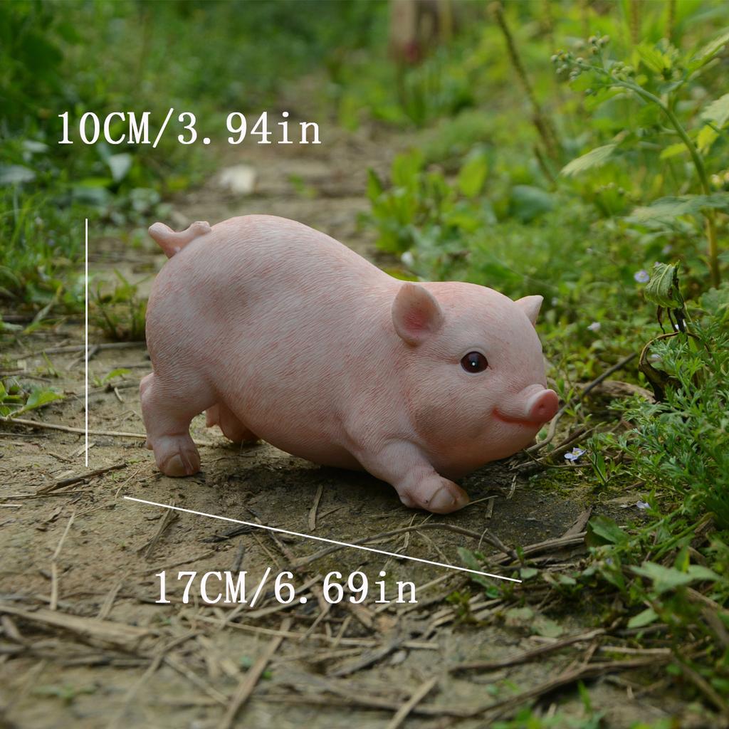 Садовая статуя животного, Милый поросенок, Забавная уличная скульптура, Декор из смолы для газона, Фигурки для сада, газона, для помещения и улицы