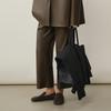 LESS Autumn Loose Fit Straight Leg PU Trousers