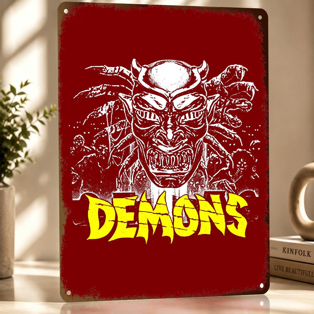 Demon D Printed Texture Poster Personalized Wall Art Retro Metal Tin Signs for Article Decoration Room Bedroom Decorations Home