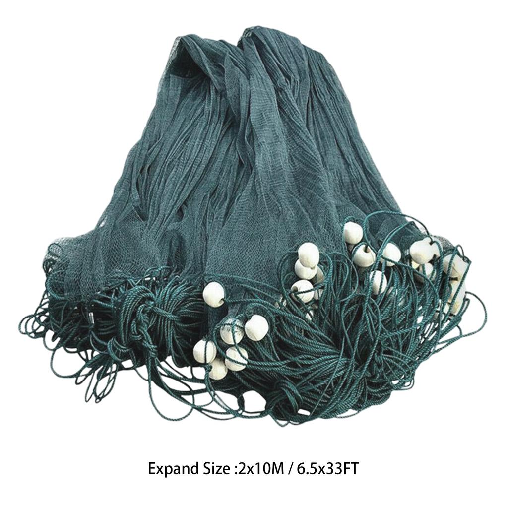 Professional Cast Fishing Net 6.5x33ft Durable PE Encrypted Mesh with Iron Sinkers for Ocean Lake River Fishing