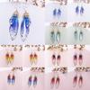 Women Earrings Butterfly Wing Gradient Color Rhinestone Ear Hook Jewelry