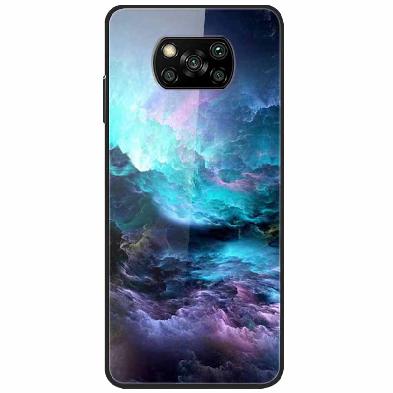 For Poco X3 Pro Case Fashion Cute Tempered Glass Luxury Coque Covers for Xiaomi Poco X3 NFC Cases PocoX3 X 3 Bumper Protector
