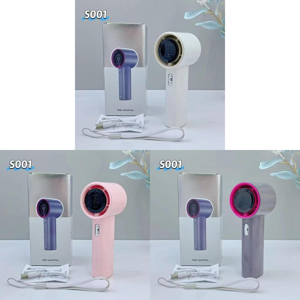 Ручной мини-вентилятор-турбина с USB-зарядкой и светодиодным дисплеем для путешествий и офиса