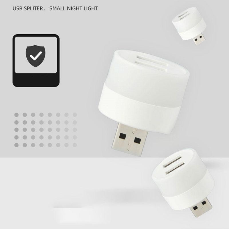 Мини-2 USB порта постоянного тока, светодиодный ночник, 5 В, 1 Вт, супер яркая защита глаз, чтение книг для компьютера, зарядка мобильных устройств
