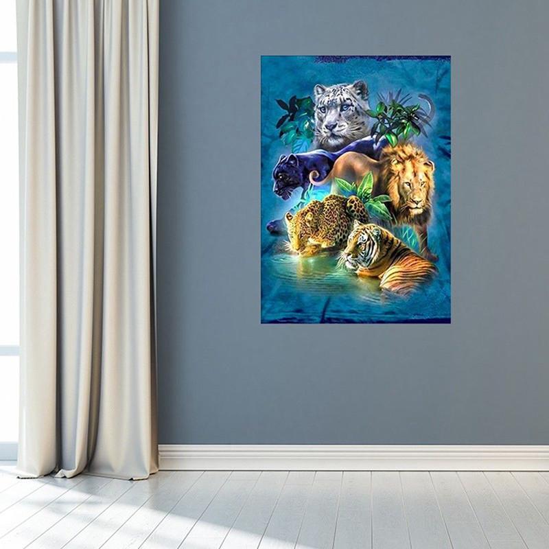 Изысканная алмазная мозаика 30x40 см «Четыре Святых Зверя» Полная засыпка Холст