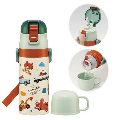 Бутылка для воды Tomica and Tom из нержавеющей стали с трубочкой, легкая, небольшая емкость, для детей, для спортивной воды, 2-сторонняя, 410 мл, для питья,