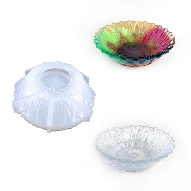 Flower Storage Tray Silicone Mold Storage Box Crystal Epoxy Resin Casting Molds Jewelry Tray Gypsum Mold Home Decor