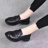 New Versatile Soft Leather Single Shoes Women's Soft-soled Mother Shoes Spring British Style Small Leather Shoes Versatile Loafers Tide