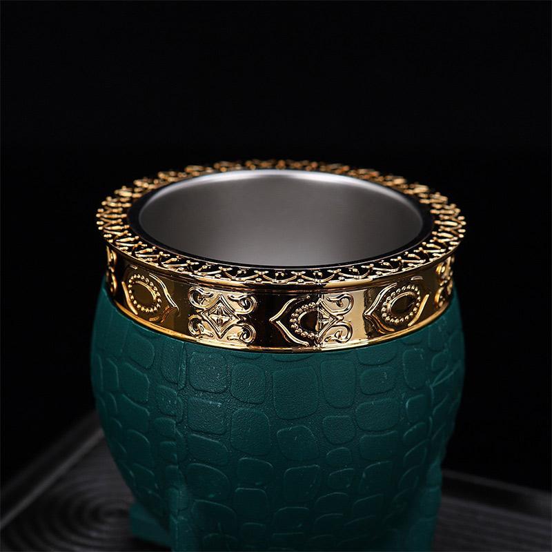 Кружка для парагвайского чая из нержавеющей стали с двойными стенками, стеклянная кружка с плоским дном, кофейная кружка с соломинкой, текстура черепашьего панциря, чашка-яичная скорлупа