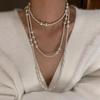 New Trendy Vintage Imitation Pearl Multi Layered Pearl Bead Necklace for Women Sweet Elegant Party Jewelry Wedding Gifts