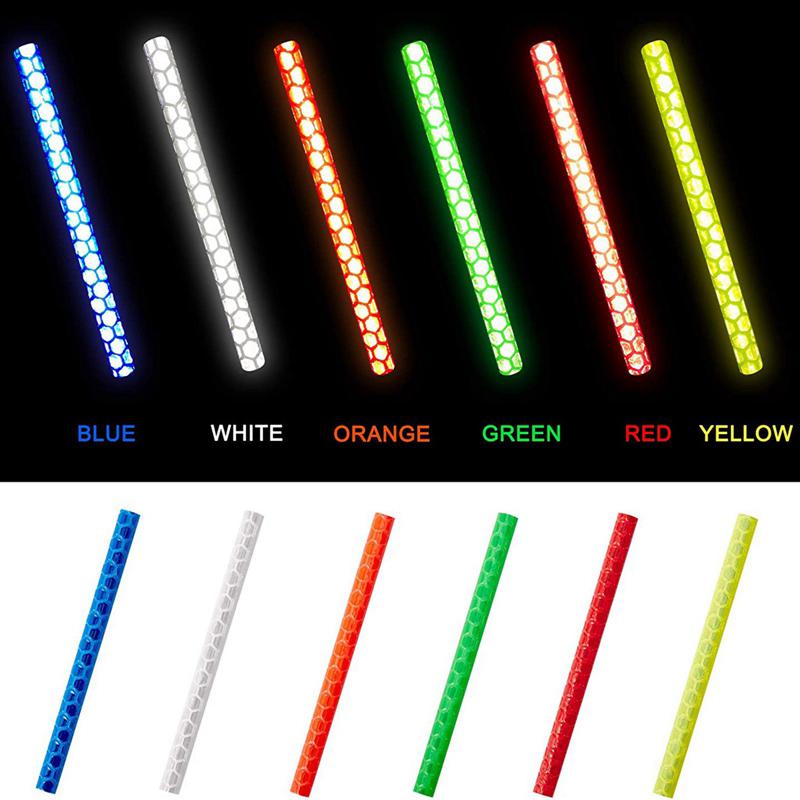 12PCS/Bag Bicycle Wheel Spokes Reflective Sticker Tube Strip Warning Light DIY 7.5cm MTB Cycling Reflector Reflective Kit
