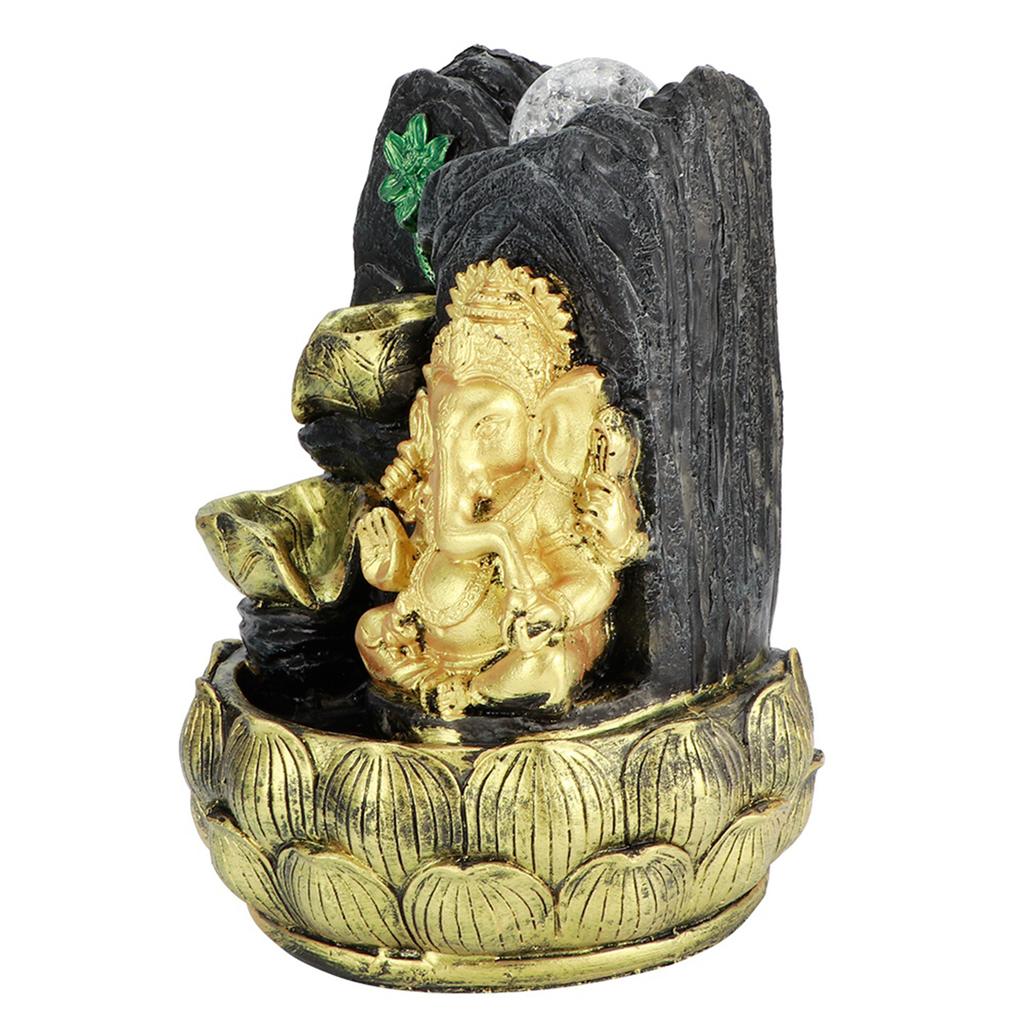 Настольный фонтан Ганеша статуя слона Будды украшение для дома украшение с декором из светящегося шара