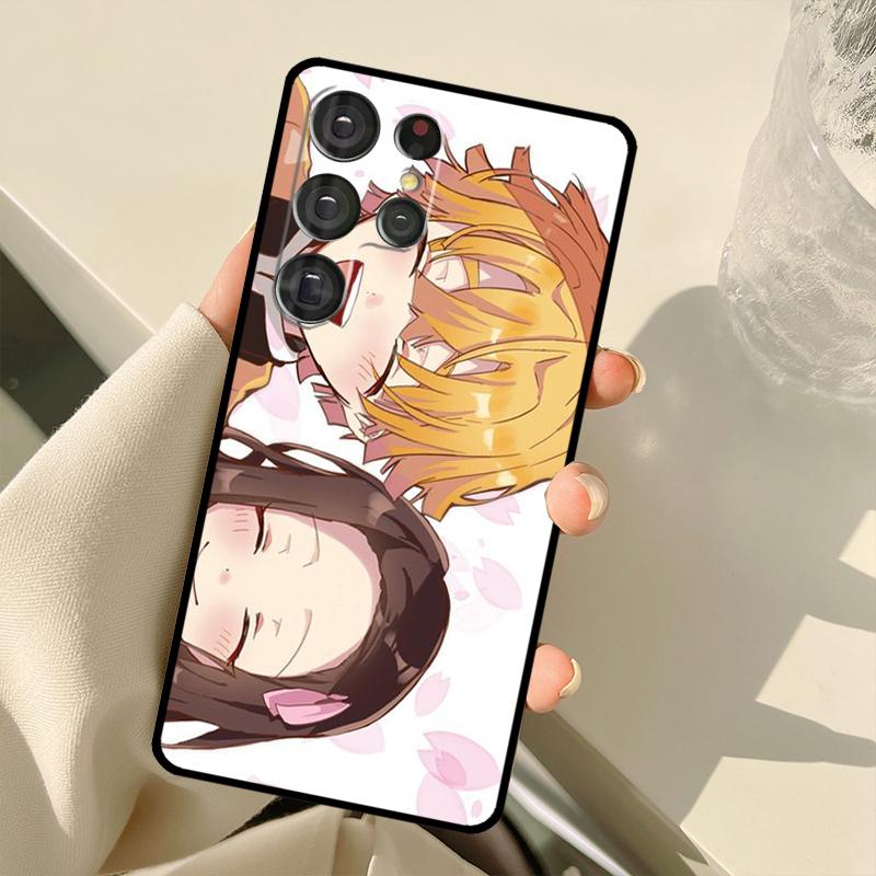 Чехол Demon Slayer Nezuko и Zenitsu для Samsung Galaxy S22 Ultra S20 FE Note 20 Note 10 S8 S9 S10 Plus S21 Ultra Cover