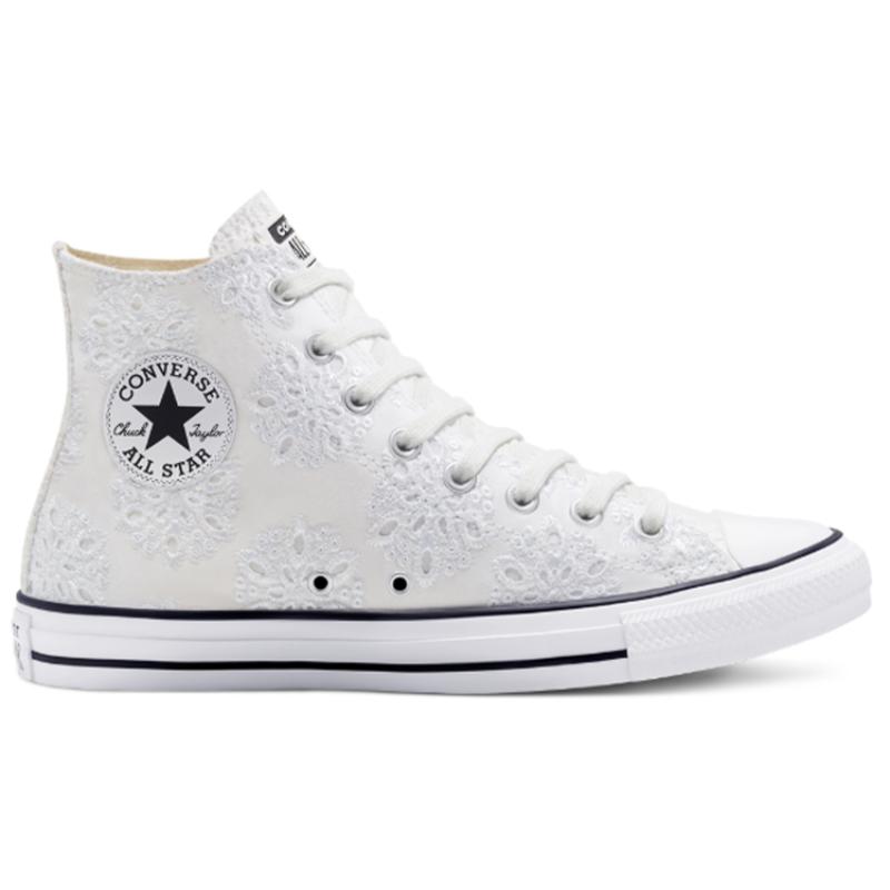 Converse Chuck Taylor All Star Boho Mix Круглый носок Шнуровка Нескользящие Высокие эспадрильи Женские Белые