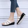 Women's High Heel Slippers Summer Wear Thick Bottom Fashion Home Non-Slip Mother Shoes Soft Bottom Social Wedge Women Sandals