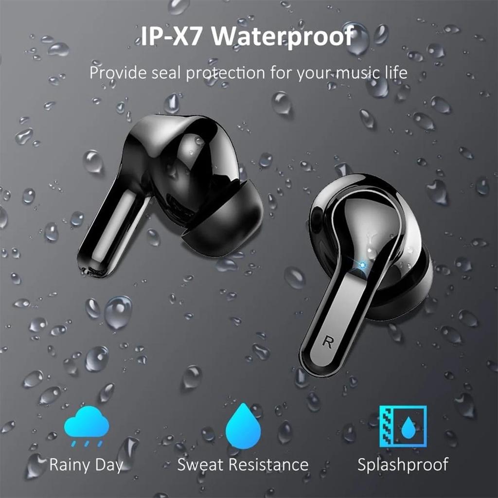 Беспроводные наушники-вкладыши Bluetooth-наушники 5.3 40H Наушники Басовые стереонаушники с микрофоном и шумоподавлением Наушники-вкладыши USB-C со светодиодным дисплеем IP7 Водонепроницаемый спорт